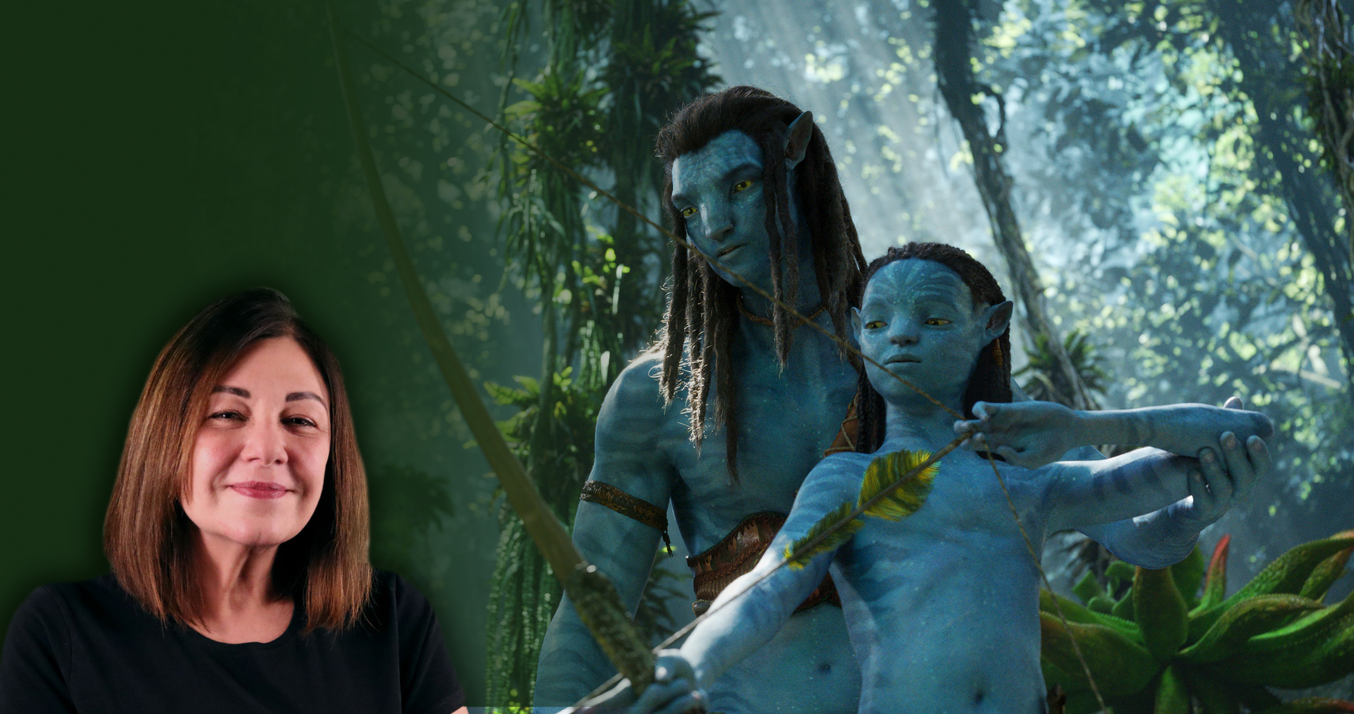 colagem com imagem do filme avatar - o caminho da &aacute;gua