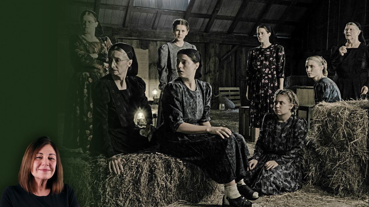 colagem com imagem do filme Women talking