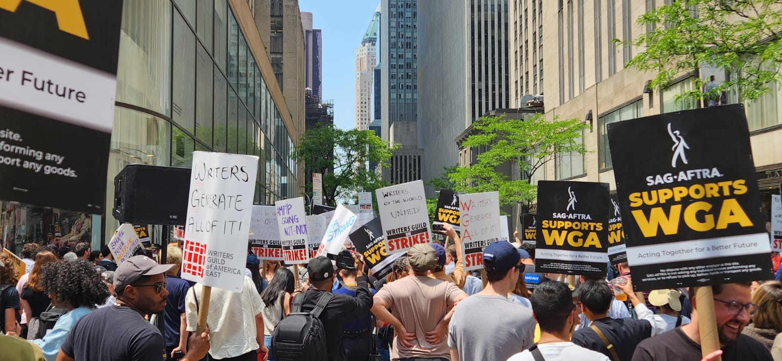 greve dos roteiristas em Nova Iorque