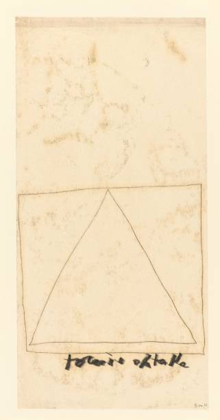 Mira Schendel, Sem título, 1964-1965, Monotipia sobre papel de arroz sobre cartão, 47 x 23 cm