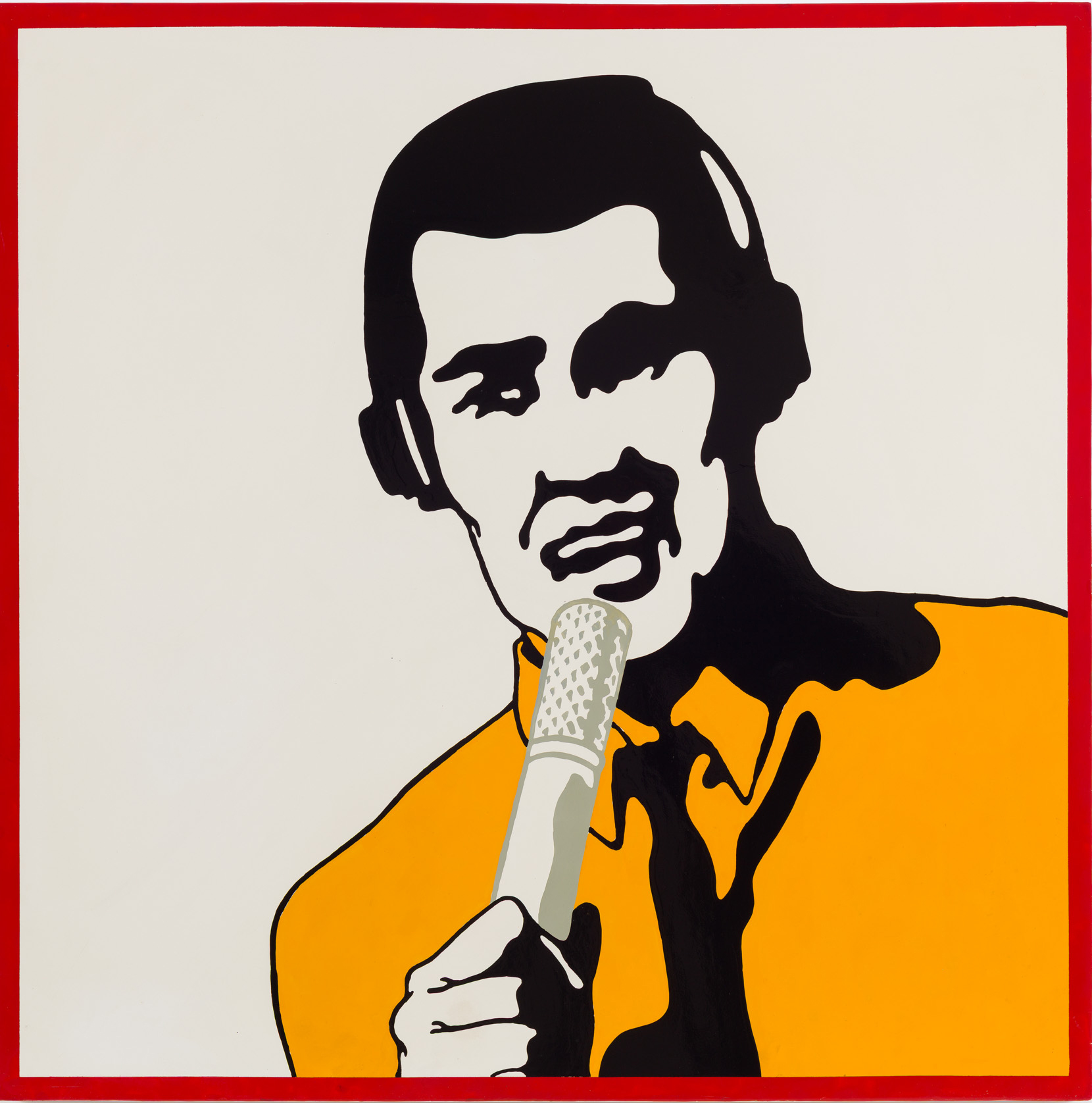 Claudio Tozzi Anuncia&ccedil;&atilde;o de foguete na lua (1969)esmalte e tinta automotiva sobre aglomerado89,5 x 89,5 x 3,5 cm
