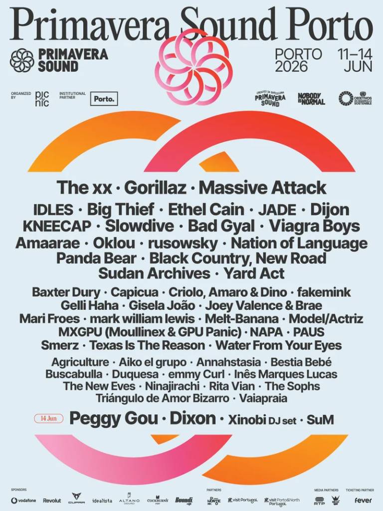 O line-up do Primavera Sound Porto 2026: Massive Attack, Gorillaz e mais